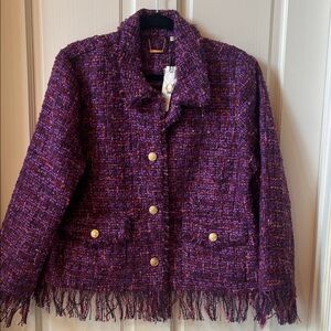 Chico's Rich Purple Tweed Blazer